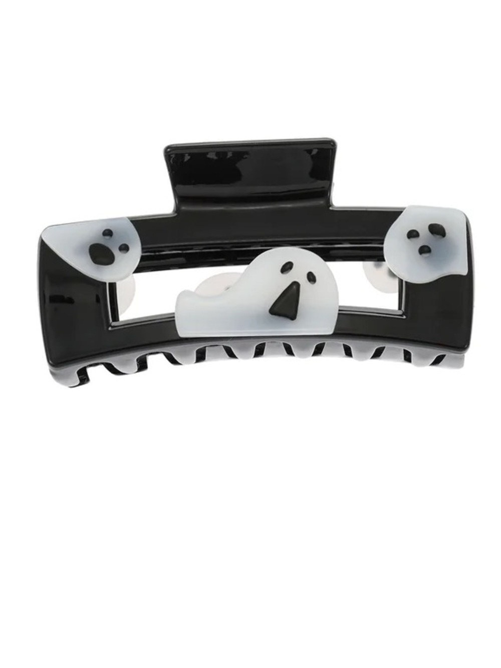 Halloween Black Acrylic Ghost Hair Claw Clip NWT